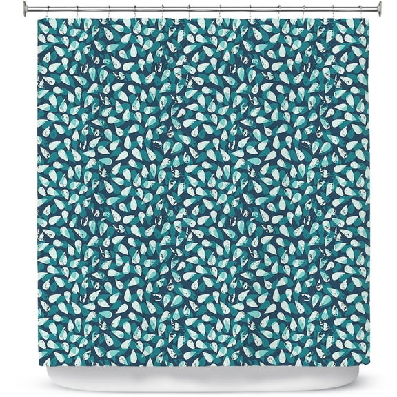 Shower Curtains 70" x 73" from DiaNoche Designs by Metka Hiti - Drops Of Jupiter Teal