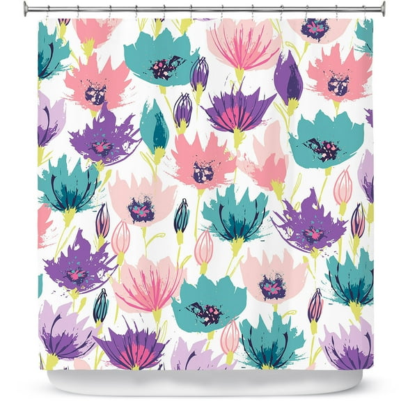 Shower Curtains 70" x 73" from DiaNoche Designs by Metka Hiti - Poppies
