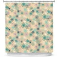 thumbnail image 1 of Shower Curtains 70" x 73" from DiaNoche Designs by Metka Hiti - Snowflakes Peach Teal, 1 of 1