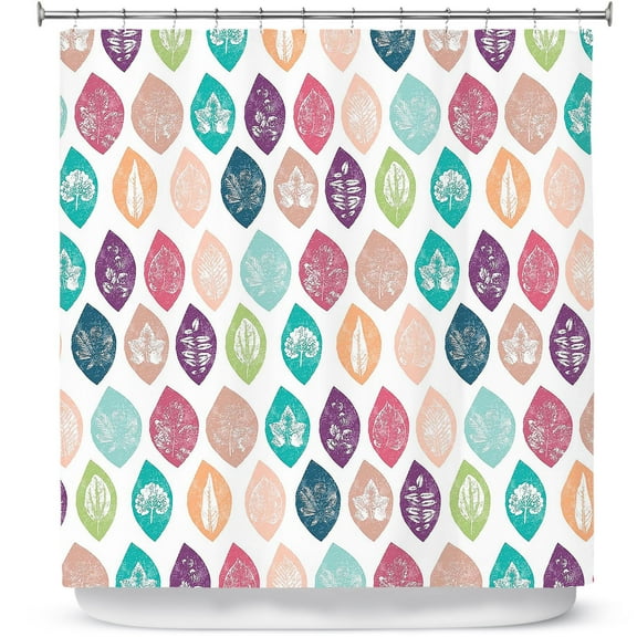 Shower Curtains 70" x 73" from DiaNoche Designs by Metka Hiti - Spring Leafs Pattern