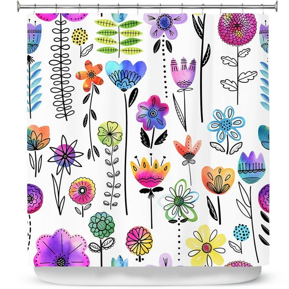 Shower Curtains 70" x 73" from DiaNoche Designs by Noonday Design - Colorful Garden
