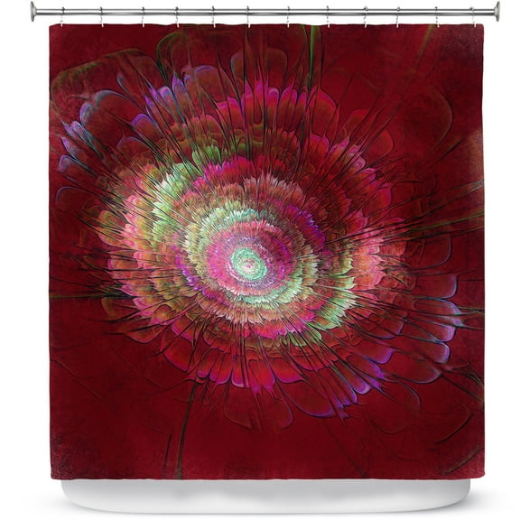 Shower Curtains 70" x 73" from DiaNoche Designs by Pam Amos - Dust Red Floral