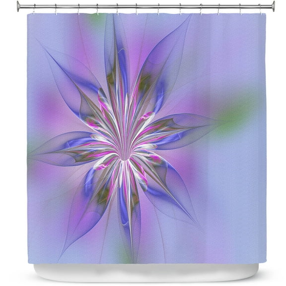 Shower Curtains 70" x 73" from DiaNoche Designs by Pam Amos - Lacey Flower Pink Blues