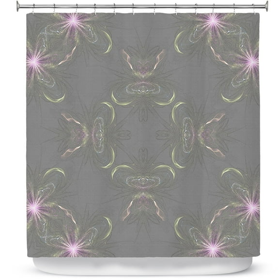 Shower Curtains 70" x 73" from DiaNoche Designs by Pam Amos - Lacey Pink Flowers