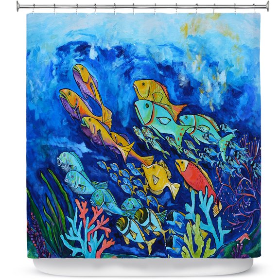 Shower Curtains 70" x 73" from DiaNoche Designs by Patti Schermerhorn - Reef Fish