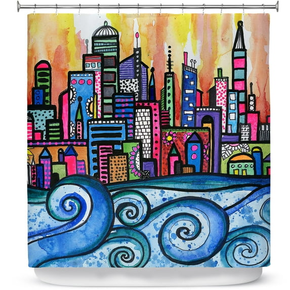 Shower Curtains 70" x 73" from DiaNoche Designs by Robin Mead - Summer Skyline