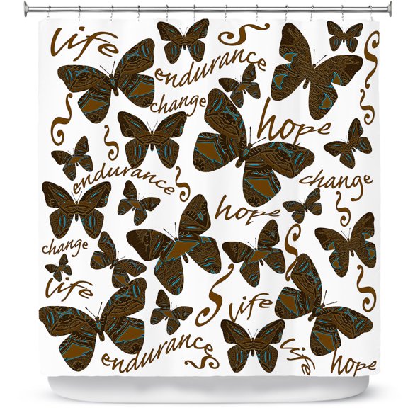 Shower Curtains 70" x 73" from DiaNoche Designs by Susie Kunzelman - Inspirational Butterfly