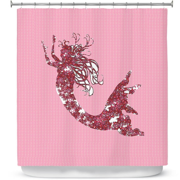 Shower Curtains 70" x 73" from DiaNoche Designs by Susie Kunzelman - Mermaid II Dark Pink