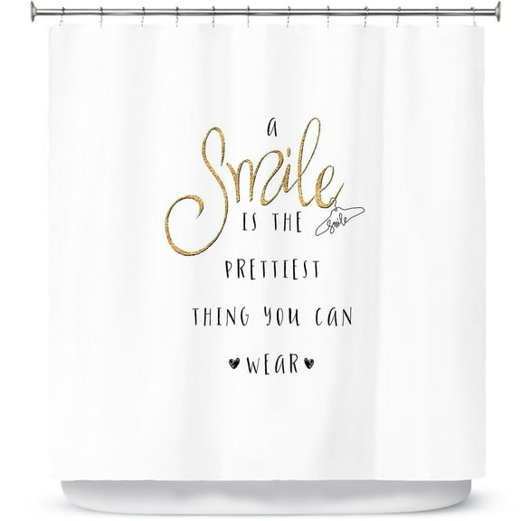 Shower Curtains 70" x 73" from DiaNoche Designs by Zara Martina - A Smile Gold Sparkle