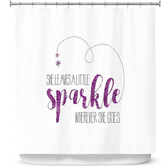 Shower Curtains 70" x 73" from DiaNoche Designs by Zara Martina - She Sparkles White Pink