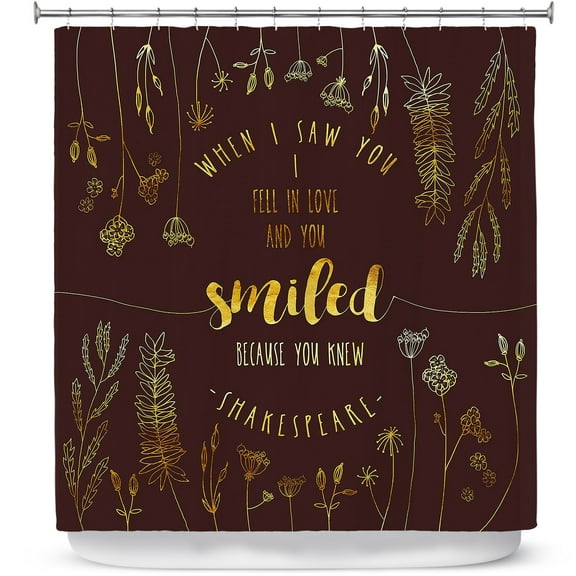 Shower Curtains 70" x 73" from DiaNoche Designs by Zara Martina - When I Saw You Chocolate Gold
