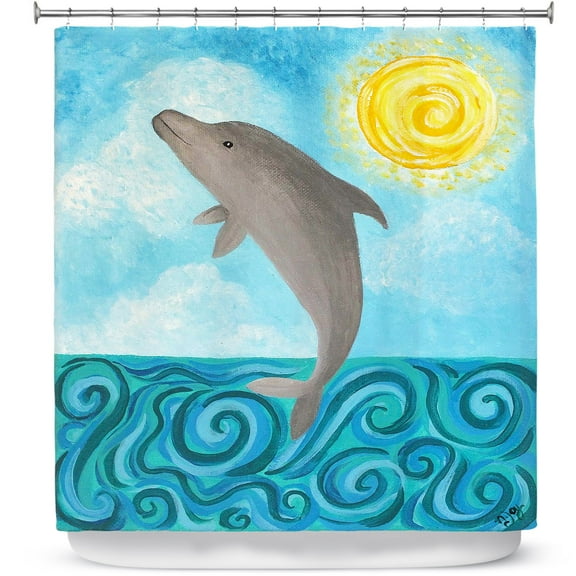 Shower Curtains 70" x 73" from DiaNoche Designs by nJoy Art - Dolphin