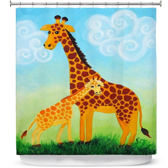 Shower Curtains 70" x 73" from DiaNoche Designs by nJoy Art - Giraffes