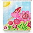 thumbnail image 1 of Shower Curtains 70" x 73" from DiaNoche Designs by nJoy Art - Pink Flower Fairy, 1 of 1