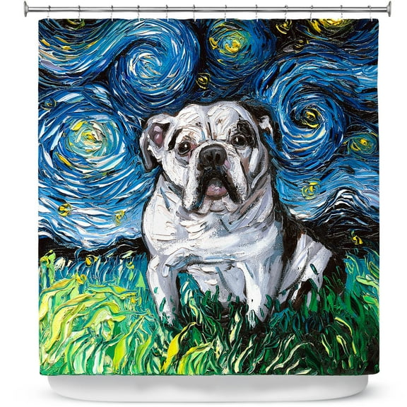 Shower Curtains 70" x 84" from DiaNoche Designs by Aja Ann - Charlie Bulldog