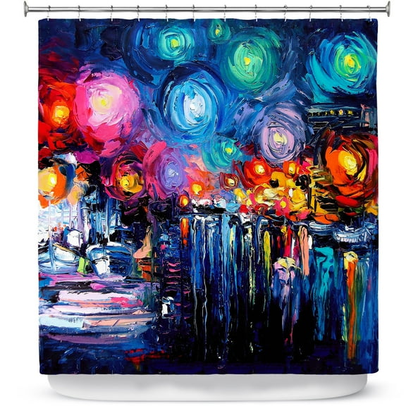 Shower Curtains 70" x 84" from DiaNoche Designs by Aja Ann - Midnight Harbor xix