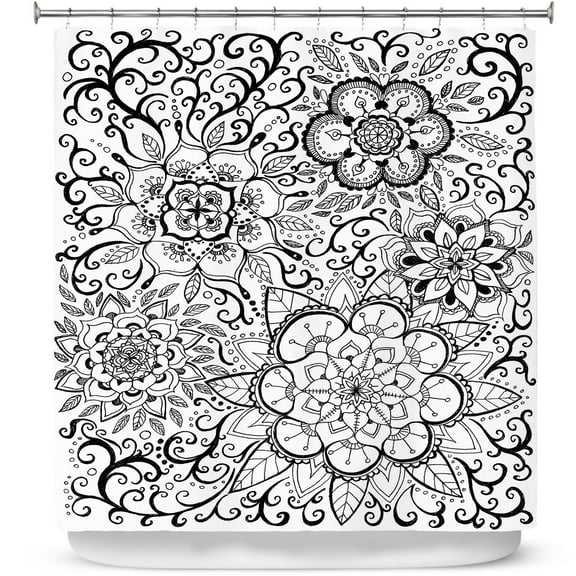 Shower Curtains 70" x 84" from DiaNoche Designs by Ann-Marie Cheung - Floral Mandalas