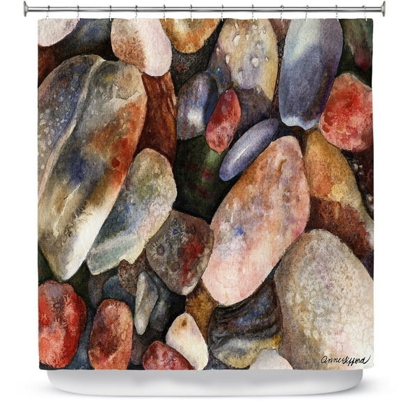 Shower Curtains 70" x 84" from DiaNoche Designs by Anne Gifford - River Rocks