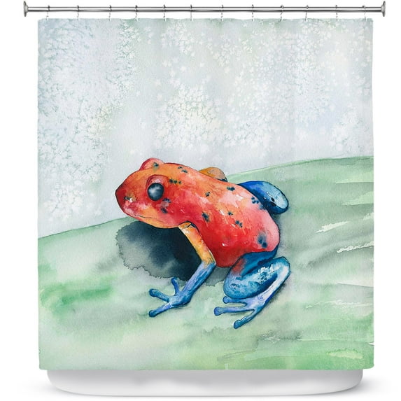 Shower Curtains 70" x 84" from DiaNoche Designs by Brazen Design Studio - Blue Jean Frog