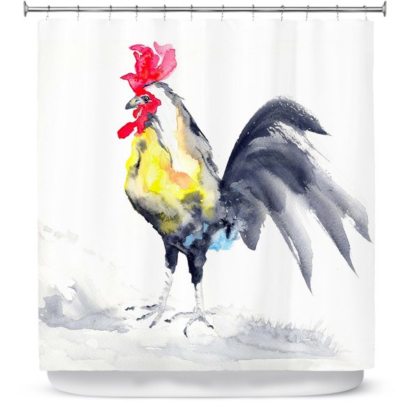 Shower Curtains 70" x 84" from DiaNoche Designs by Brazen Design Studio - Cockrel Rooster