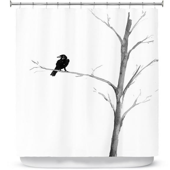 Shower Curtains 70" x 84" from DiaNoche Designs by Brazen Design Studio - Raven Bird Tree