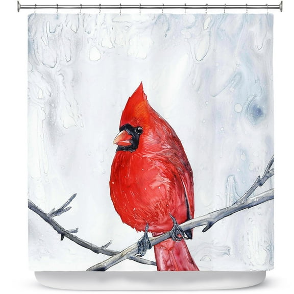 Shower Curtains 70" x 84" from DiaNoche Designs by Brazen Design Studio - Winter Cardinal