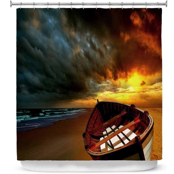 Shower Curtains 70" x 84" from DiaNoche Designs by Carlos Casamayor - Soft Sunrise On The Beach IX