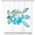 thumbnail image 1 of Shower Curtains 70" x 84" from DiaNoche Designs by Catherine Holcombe - World Map Sea Turtle, 1 of 1