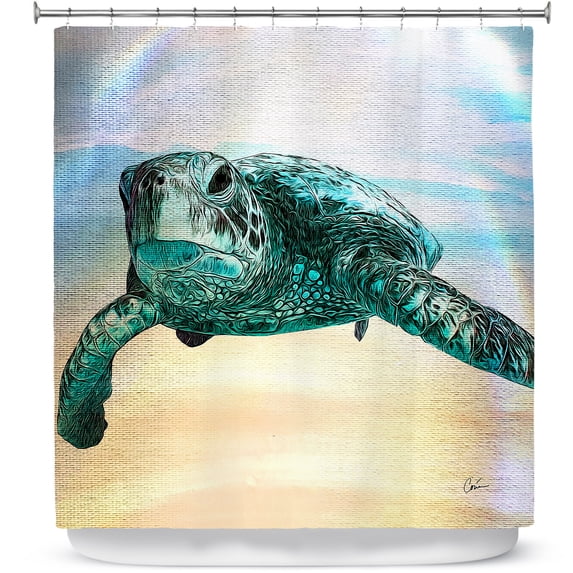 Shower Curtains 70" x 84" from DiaNoche Designs by Corina Bakke - Sea Turtle 3