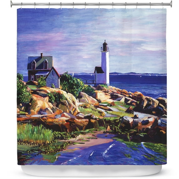 Shower Curtains 70" x 84" from DiaNoche Designs by David Lloyd Glover - Maine Lighthouse