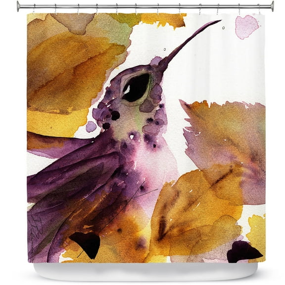 Shower Curtains 70" x 84" from DiaNoche Designs by Dawn Derman - Autumn Hummingbird