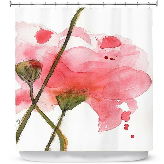 Shower Curtains 70" x 84" from DiaNoche Designs by Dawn Derman - Corral Poppies