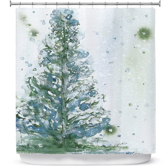 Shower Curtains 70" x 84" from DiaNoche Designs by Dawn Derman - Snowy Fir Tree
