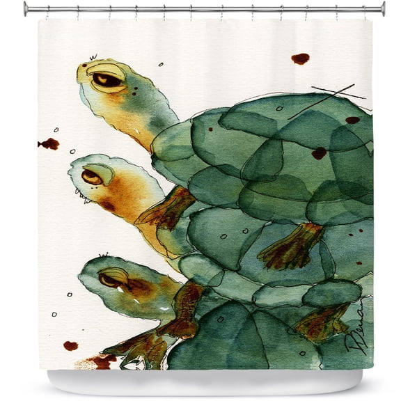 Shower Curtains 70" x 84" from DiaNoche Designs by Dawn Derman - Turtle Crush