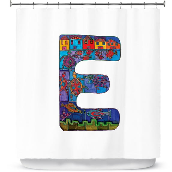 Shower Curtains 70" x 84" from DiaNoche Designs by Dora Ficher - Alphabet Letter E