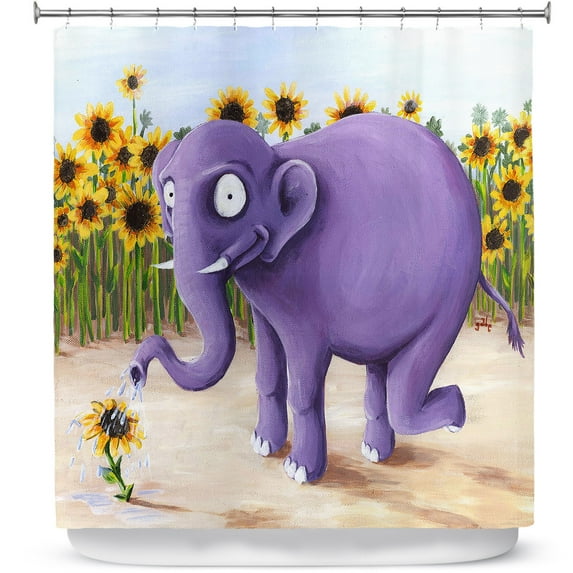 Shower Curtains 70" x 84" from DiaNoche Designs by Gabriel Cunnett - Growth Spurt Elephant