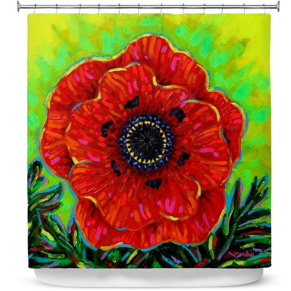 Shower Curtains 70" x 84" from DiaNoche Designs by John Nolan - Big Poppy