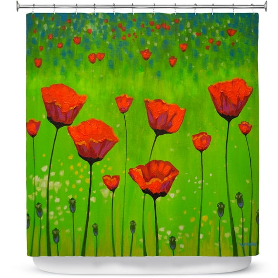 Shower Curtains 70" x 84" from DiaNoche Designs by John Nolan - Poppy Grass