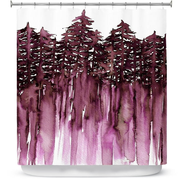 Shower Curtains 70" x 84" from DiaNoche Designs by Julia Di Sano - Forest Trees Purple