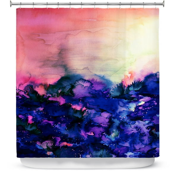 Shower Curtains 70" x 84" from DiaNoche Designs by Julia Di Sano - Into the Eye Pink Indigo