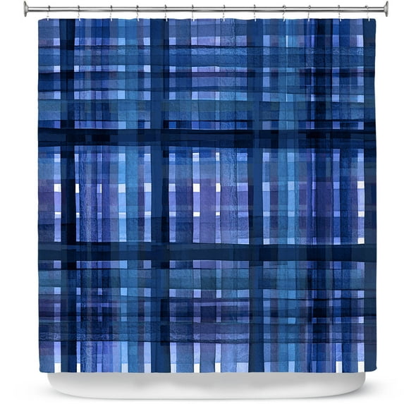 Shower Curtains 70" x 84" from DiaNoche Designs by Julia Di Sano - Plaid Blue Violet