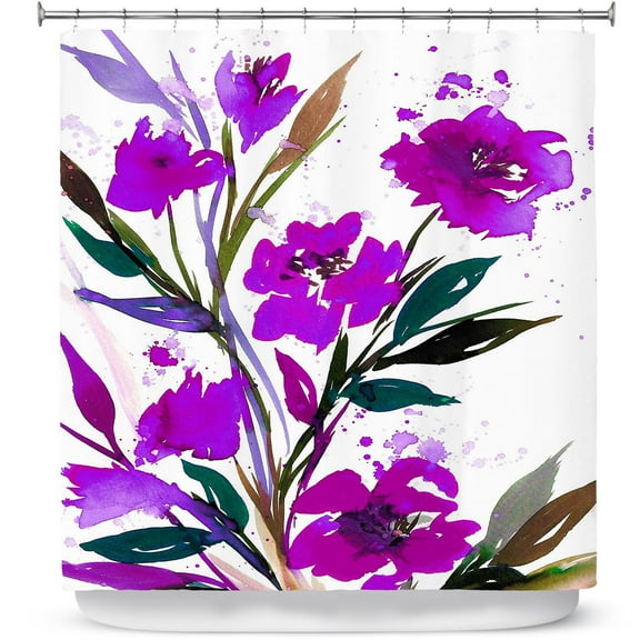 Shower Curtains 70" x 84" from DiaNoche Designs by Julia Di Sano - Pocketful Posies Purple