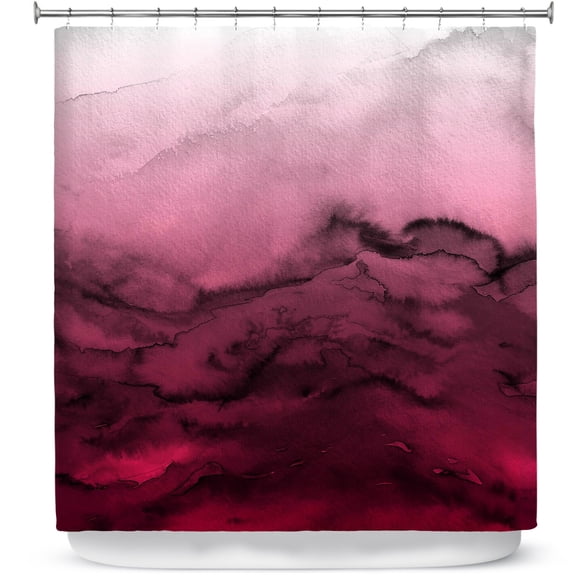 Shower Curtains 70" x 84" from DiaNoche Designs by Julia Di Sano - Winter Waves Red