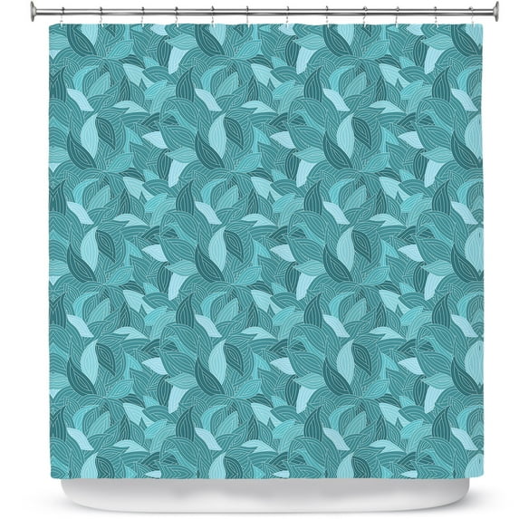 Shower Curtains 70" x 84" from DiaNoche Designs by Julia Grifol - Blue Leaves I