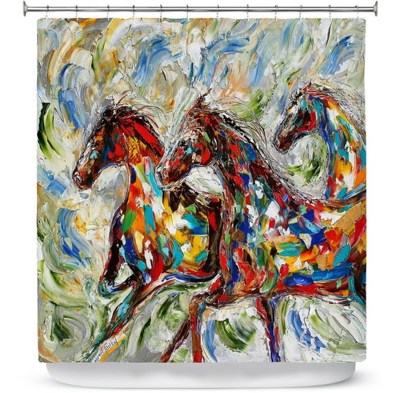 Shower Curtains 70" x 84" from DiaNoche Designs by Karen Tarlton - Abstract Wild Horses