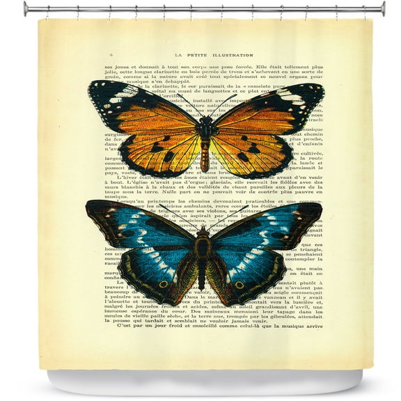 Shower Curtains 70" x 84" from DiaNoche Designs by Madame Memento - Monarch Butterflies