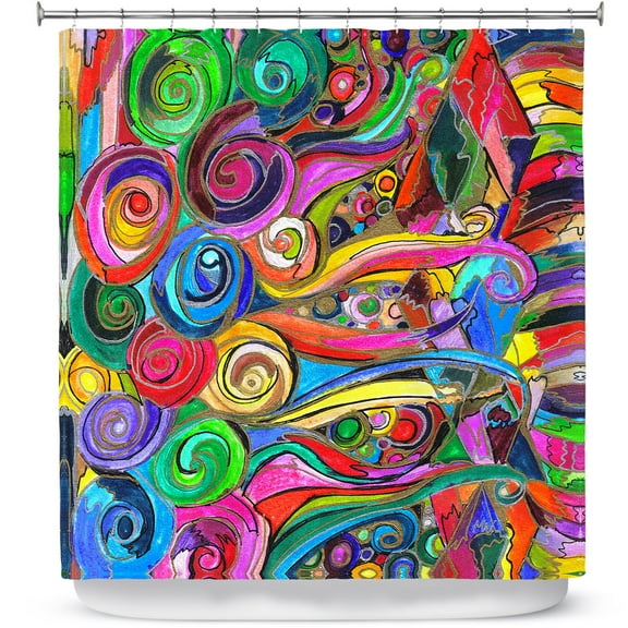 Shower Curtains 70" x 84" from DiaNoche Designs by Maeve Wright - Rainbow Fragment