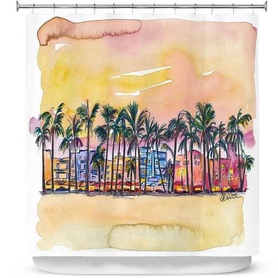 Shower Curtains 70" x 84" from DiaNoche Designs by Markus Bleichner - Miami Ocean Drive
