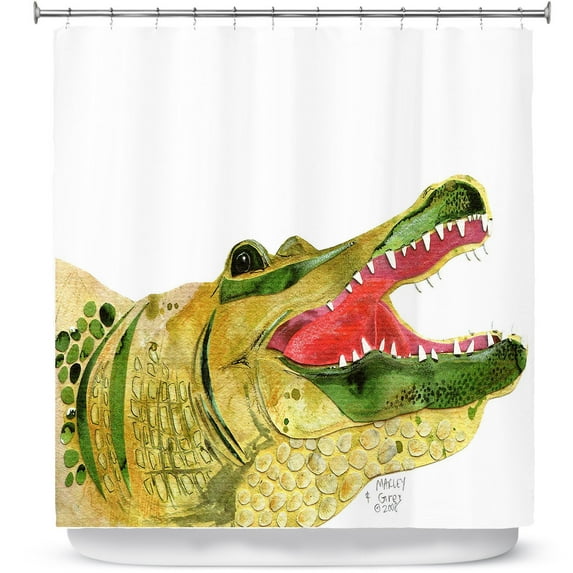 Shower Curtains 70" x 84" from DiaNoche Designs by Marley Ungaro - Alligator