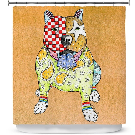 Shower Curtains 70" x 84" from DiaNoche Designs by Marley Ungaro - Pitbull Tan